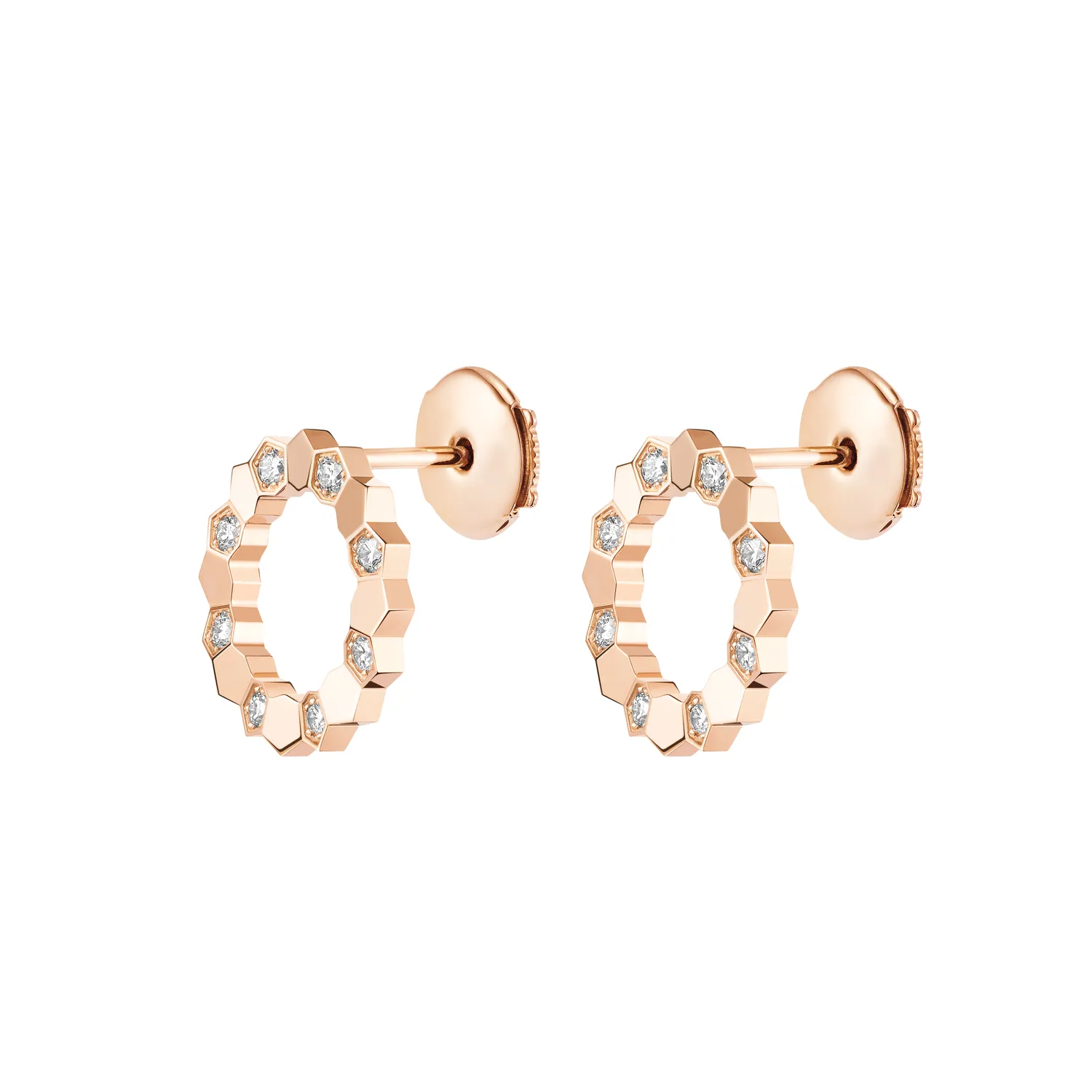 Boucles d'oreilles Bee de Chaumet, or rose et diamants
