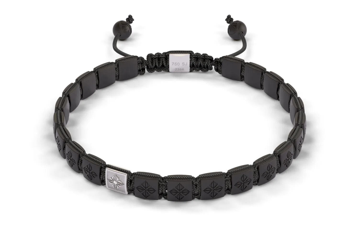 Bracelet LOCK 6mm cordon gris charbon XL