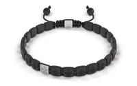 Bracelet LOCK 6mm cordon gris charbon XL