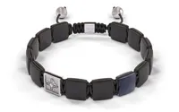 Bracelet LOCK 10mm cordon gris charbon XL