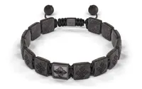 Bracelet LOCK 10mm cordon gris charbon XL
