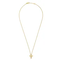 Pendentif Croix PM PYTHON Or jaune full pavé diamants blancs