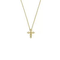 Pendentif Croix PM PYTHON Or jaune full pavé diamants blancs