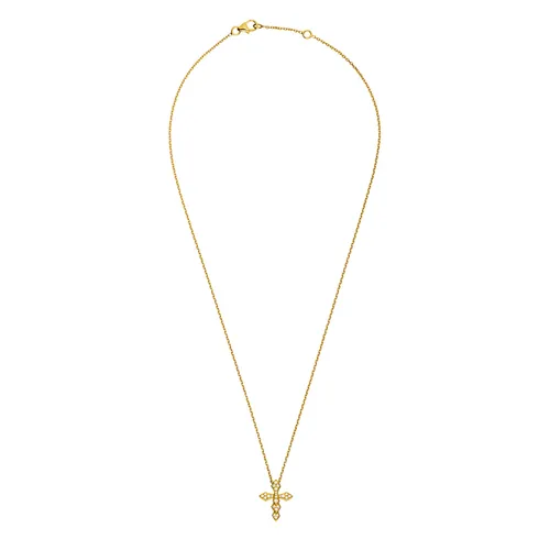 Pendentif Croix PM PYTHON Or jaune full pavé diamants blancs - AKILLIS