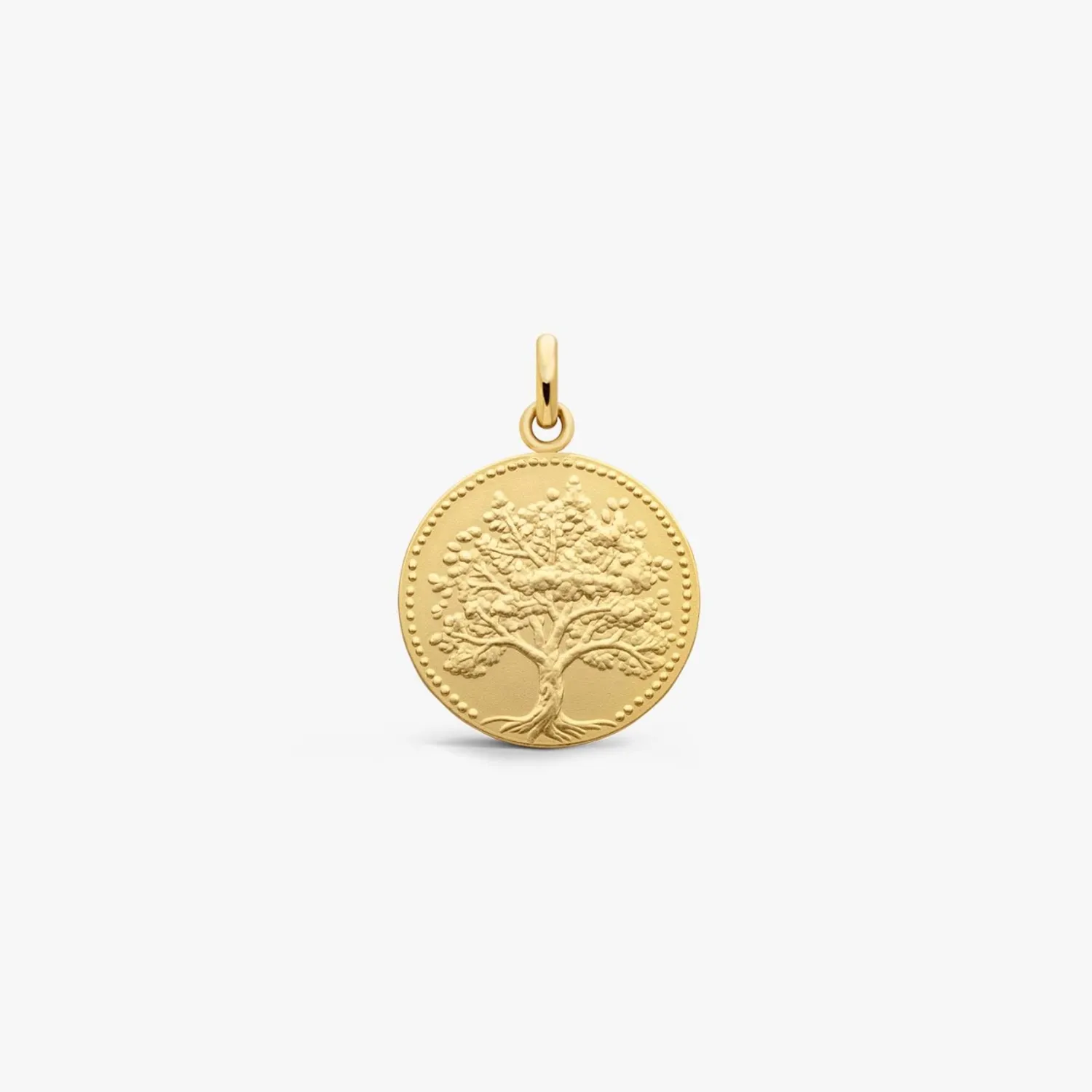 Médaille ARBRE DE VIE Relief 16mm frappe mince satinée 