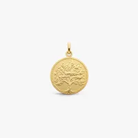 Médaille ARBRE DE VIE Relief 16mm frappe mince satinée 