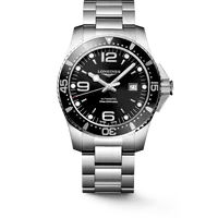 Montre HYDROCONQUEST Automatique 44mm, Bracelet acier, Cadran noir soleillé